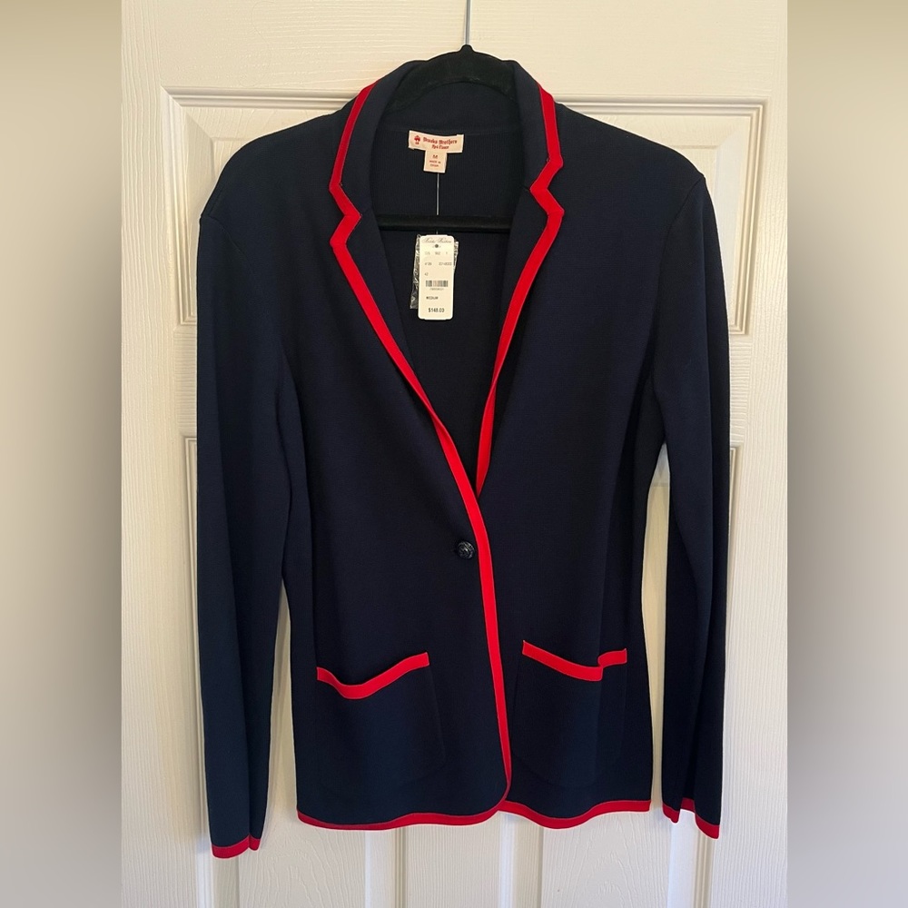 Brooks Brothers navy sweater with red NWT